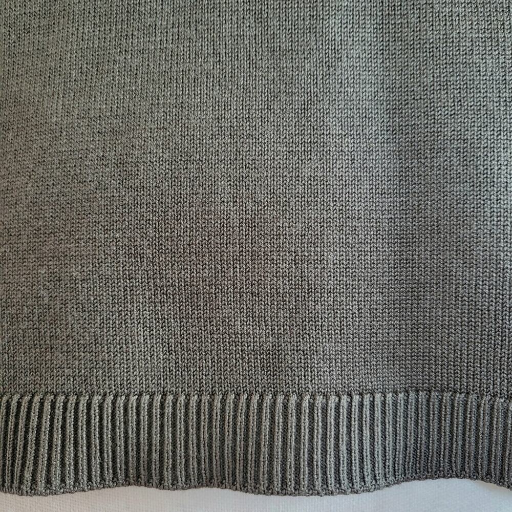 NWT DKNY Jeans Olive Green Short Sleeve Mock Neck Rhinestone Logo Knit Top - Picture 5 of 12